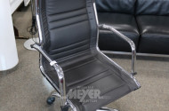 Büro-Armlehnen-Drehstuhl, verchromt,