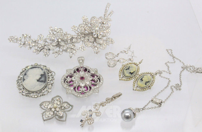 Modeschmuck Set: Anhänger, Haarspange