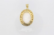 ovaler Anhänger, 585er GG-Fassung mit