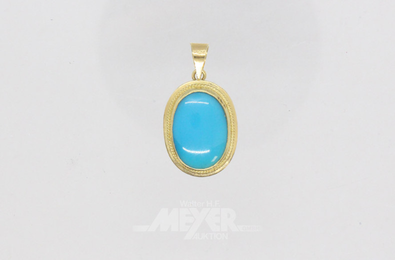 ovaler Anhänger, 585er, besetzt mit