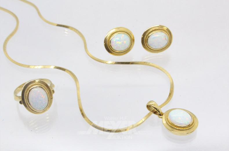 Schmuck-Set, 585er GG, best. aus: