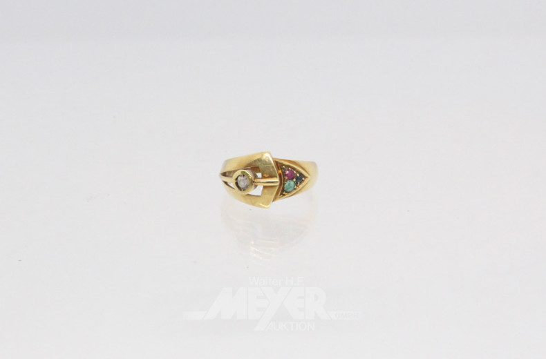 Damenring, 585er GG, besetzt mit