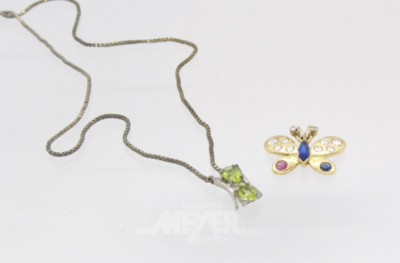 Anhänger ''Schmetterling'', 585er GG,