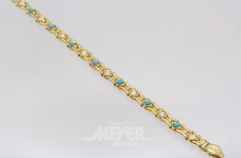 Armband, 585er GG, besetzt mit