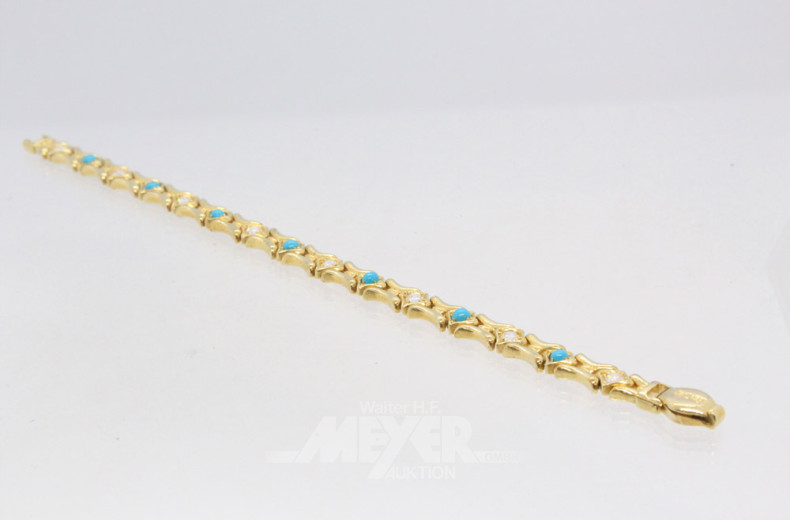 Armband, 585er GG, besetzt mit