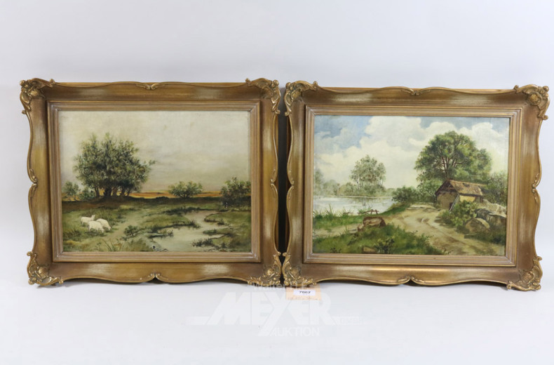 Paar Gemälde, ''Landschaften'',