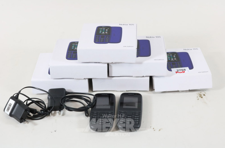 8 Mobiltelefone NOKIA 105, schwarz