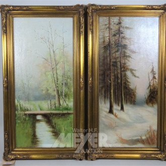 Paar Gemälde, unsigniert