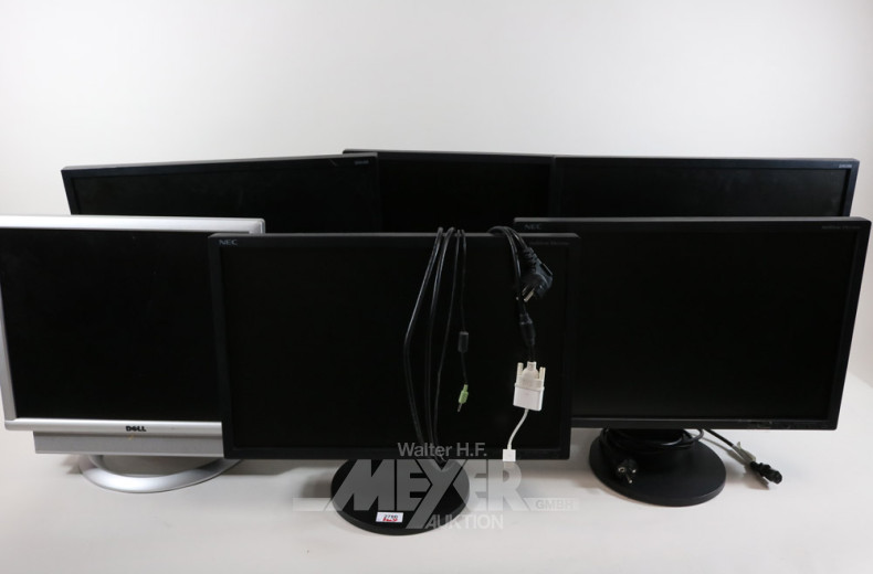 6 versch. Monitore u.a. SAMSUNG, NC,