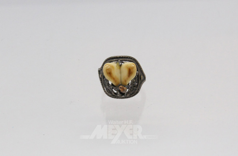 Herrenring 385 Silber mit Grandeln