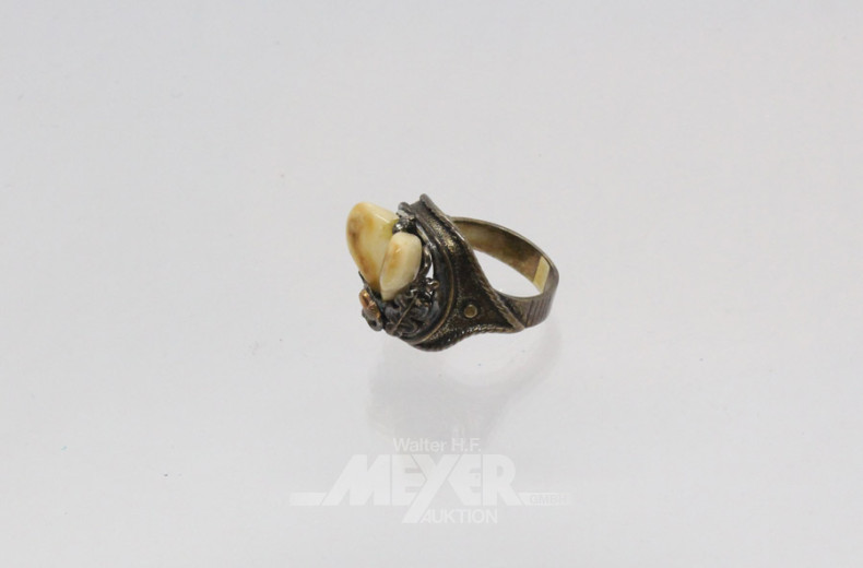 Herrenring 385 Silber mit Grandeln