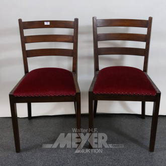 2 Stühle, Holz, Bezug bordeauxf. Velours