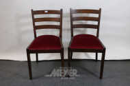 2 Stühle, Holz, Bezug bordeauxf. Velours