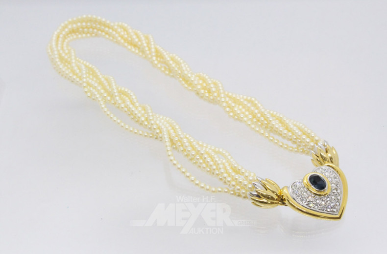 Modeschmuck-Perlenkette Schließe