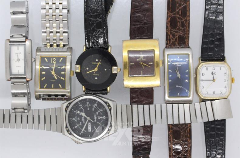 19 Uhren Armband-, Taschen- u. Tischuhren