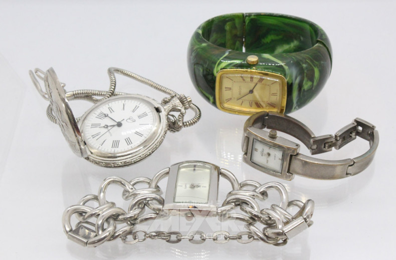 19 Uhren Armband-, Taschen- u. Tischuhren