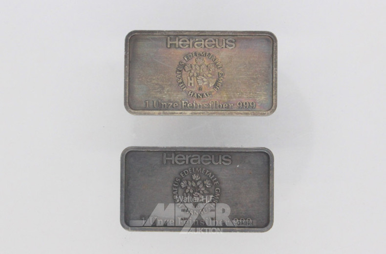 2 Feinsilberbarren je 1 Unze