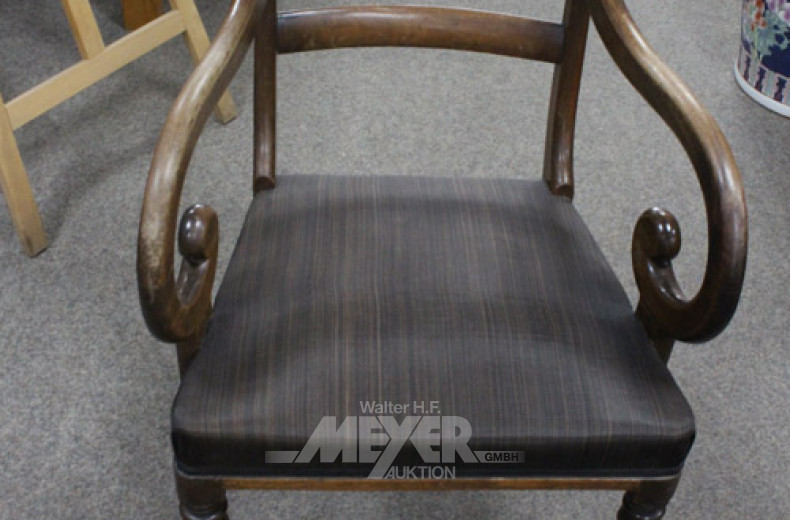 Armlehnstuhl 19 Jh., Mahagoni,