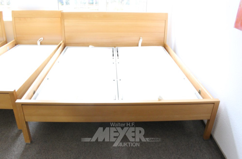 Doppelbettrahmen, Buche massiv, mit