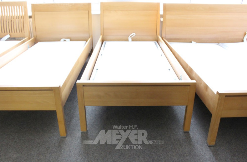 Einzelbett, Buche massiv, mit SUPERBA