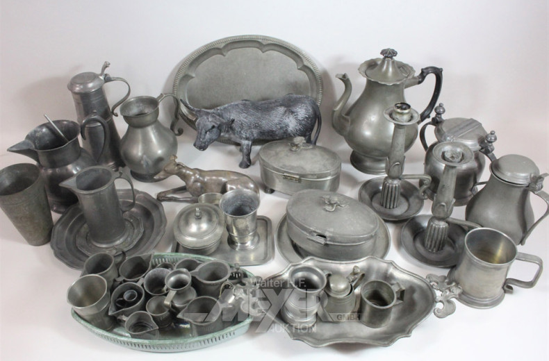 gr. Posten Zinndekorationen u.