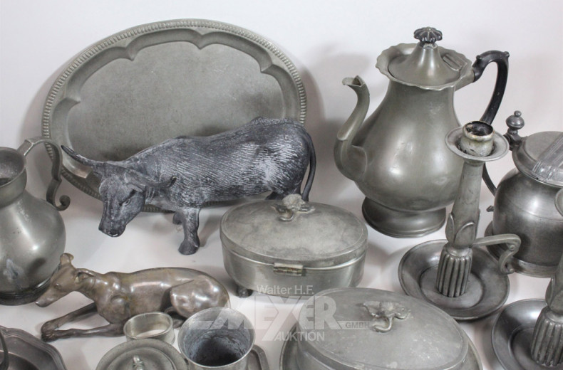 gr. Posten Zinndekorationen u.