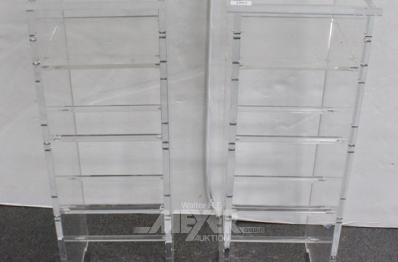 2 Acrylglas- Regale, Gebrauchsspuren,