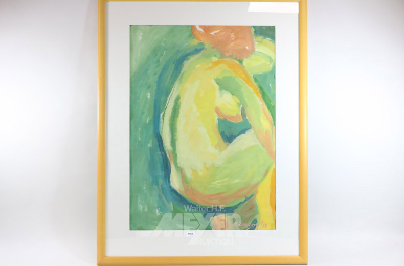 Aquarell ''Sitzender weibl. Akt''m