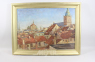 Gemälde ''Stadtansicht mit Kirchtürmen''