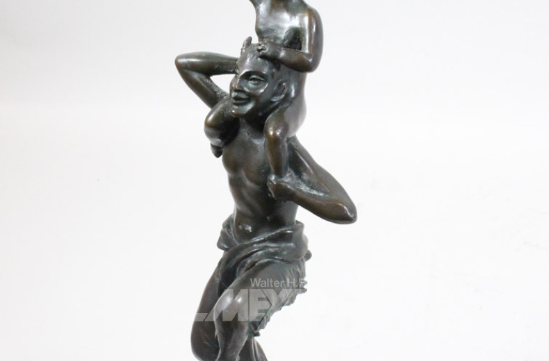 Bronzefigur ''Faun mit Bacchus'',