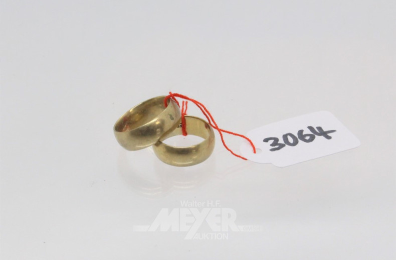 Paar Trauringe, 333er GG, zus. ca. 15 g