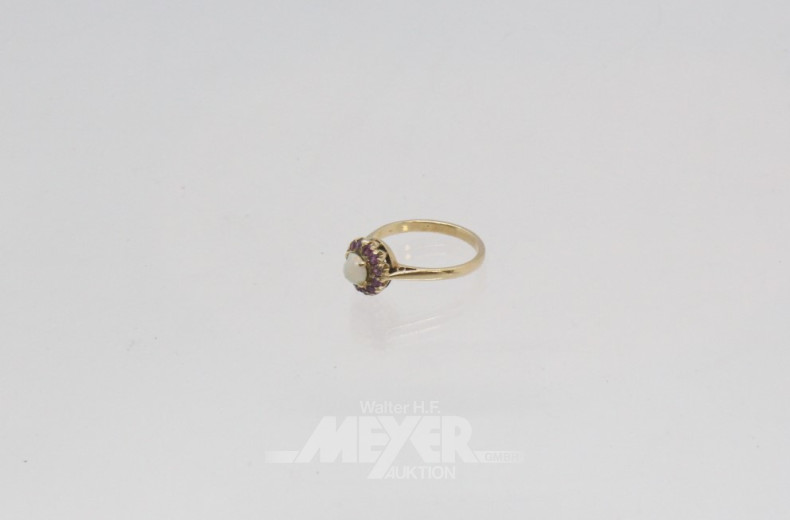 Damenring, GG 9 ct (375), besetzt mit