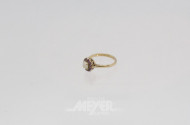 Damenring, GG 9 ct (375), besetzt mit