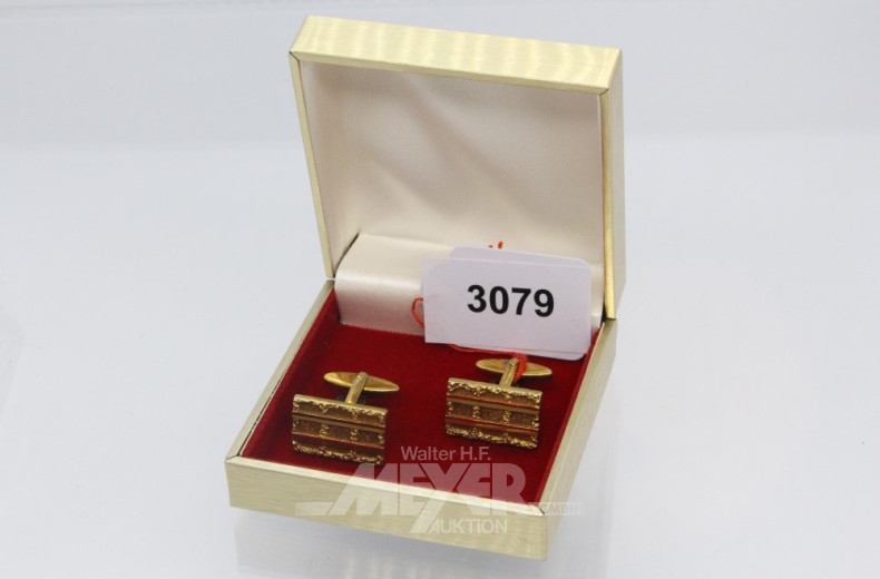 Paar Manschettenknöpfe, 585er GG,