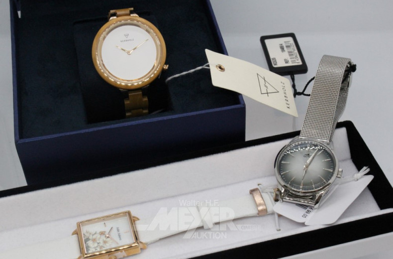 7 div. Armbanduhren, u.a. BOCCIA.