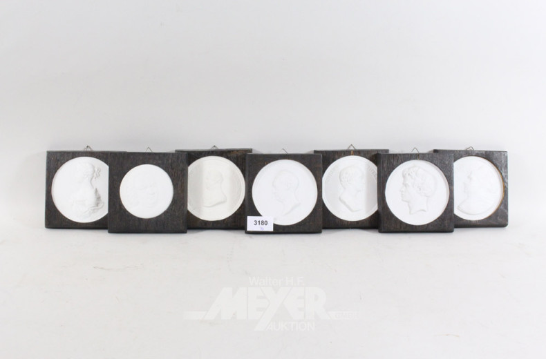 7 Porz.-Plaketten MEISSEN,