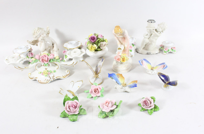 Posten Porz.-Figuren u. -Leuchter