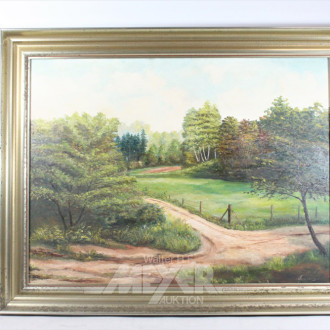 Gemälde ''Landweg vor Waldstück''