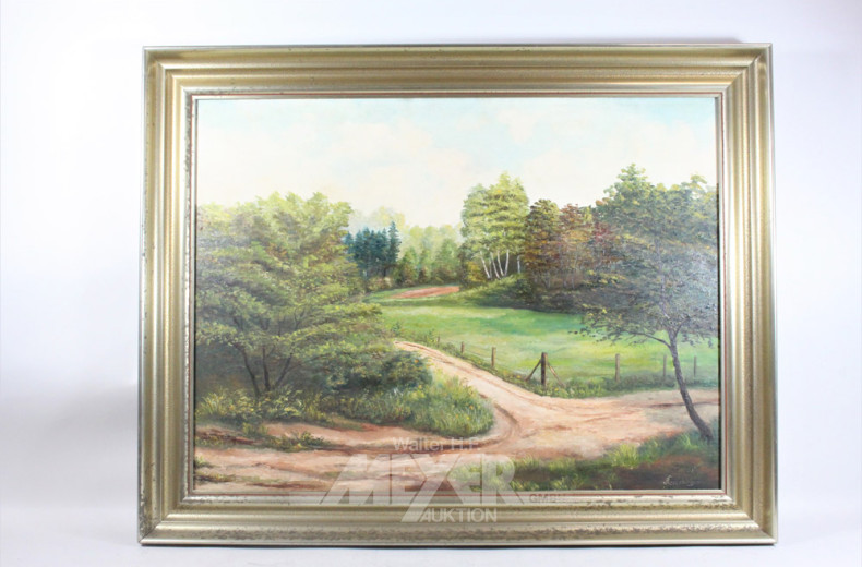 Gemälde ''Landweg vor Waldstück''