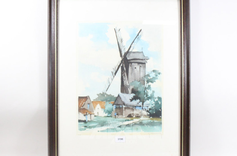 Lithografie ''Windmühle''