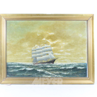 Gemälde ''Dreimaster auf hoher See''
