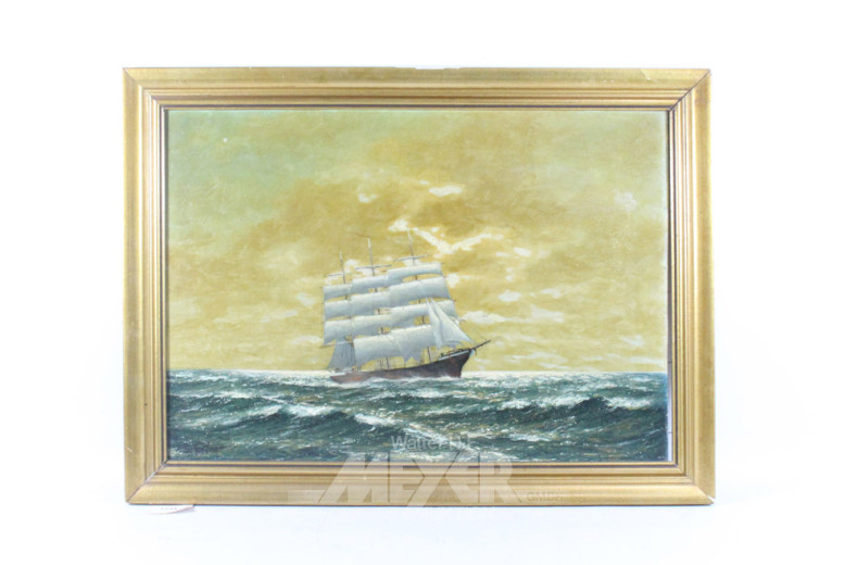 Gemälde ''Dreimaster auf hoher See''
