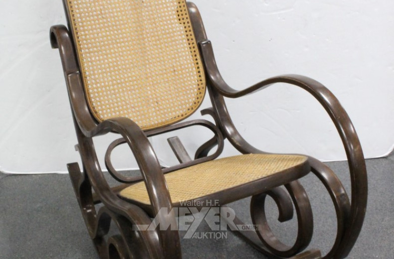 Schaukelstuhl, Thonet-Stil, Rohrgeflecht