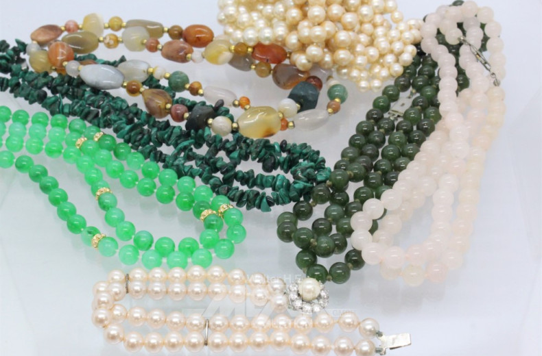 Posten Ketten: Achat, Jade, Chrysopras,