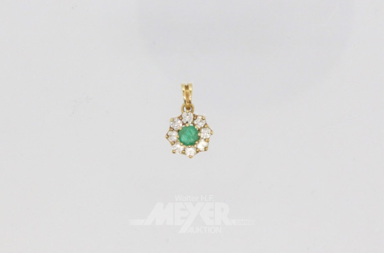 Kettenanhänger, 585er GG, besetzt mit