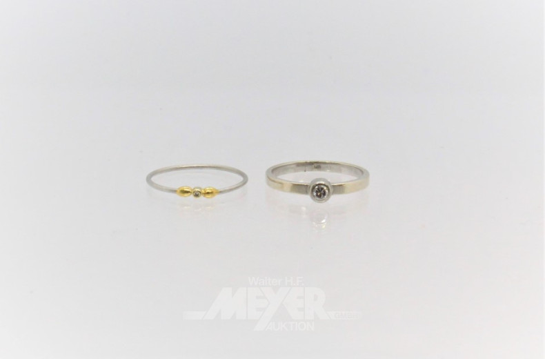 2 Damenringe, 585er WG,