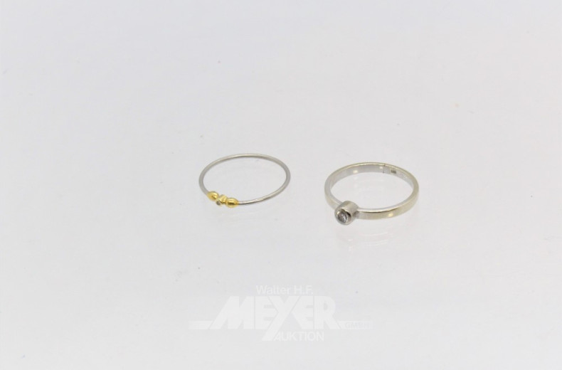 2 Damenringe, 585er WG,
