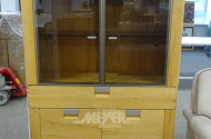 Vitrinen-Schrank, Buche Stabholz massiv,