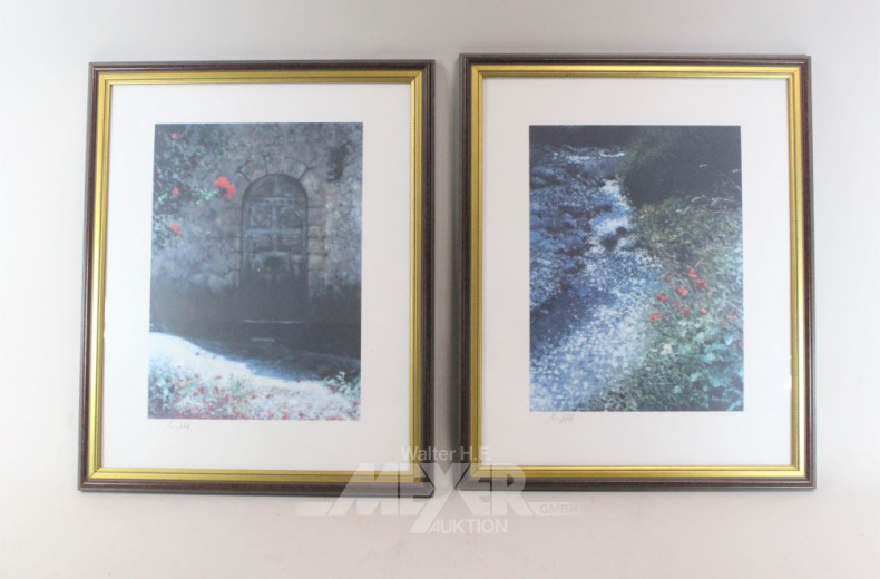 3 versch. Grafiken ''Blumenstillleben''