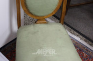 2 Stühle , Nußbaumgestell, Bezug grün